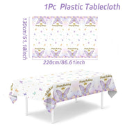 Purple Butterfly Disposable Tableware Napkin Butterfly Birthday Party Decor Girl Baby Shower Baptism Gender Reveal Supplies