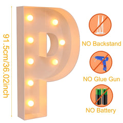 91.5CM Giant Letter Led Light Frame Box Baby Shower 1st Birthday Wedding Party Decor Christmas DIY Name Balloon Filling Box