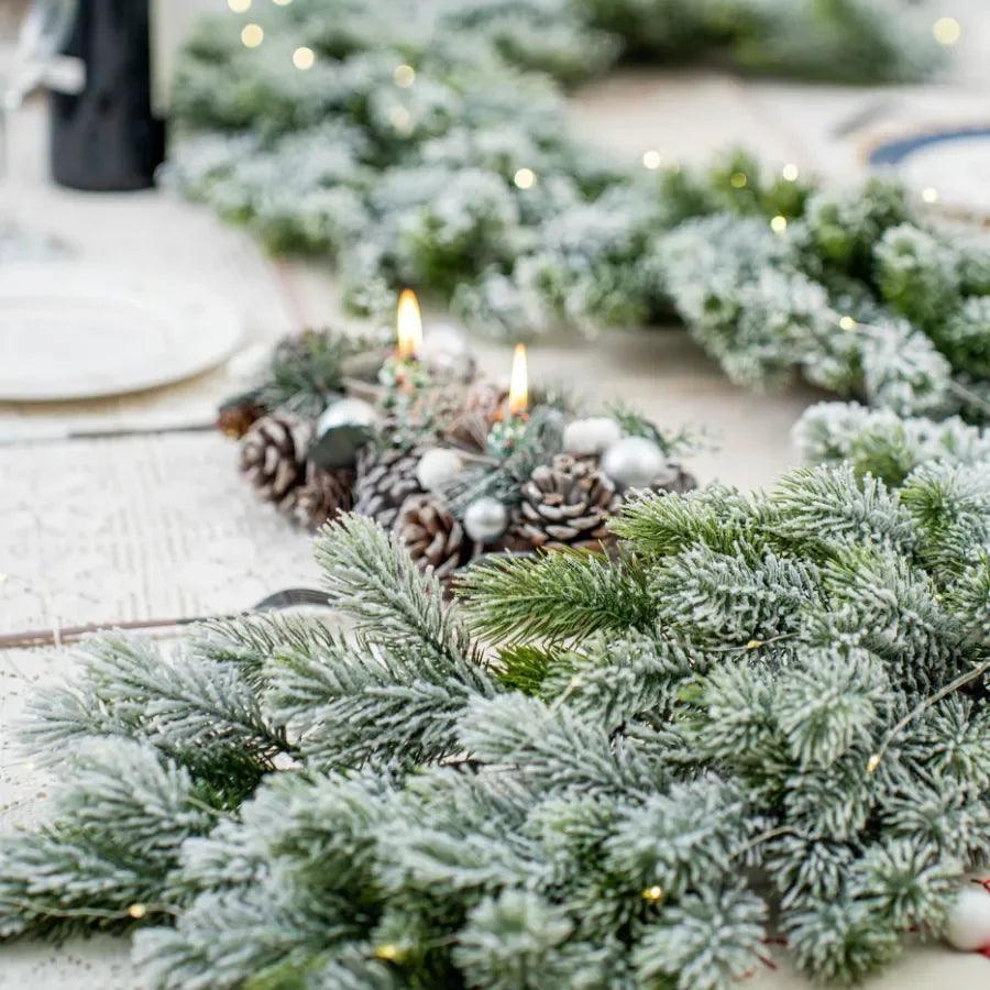 Christmas Pine Vine Garland with LED Decor