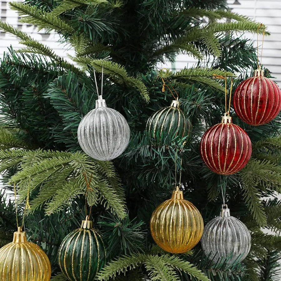 6-Piece Painted Christmas Ball Ornament Set