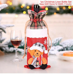 Christmas Wine Bottle Cover Merry Christmas Decorations For Home 2024 Christmas Ornament Xmas Navidad Natal Gifts New Year 2025