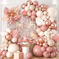 Pink Gold Balloon Garland Arch Kit Birthday Party Decor Kids Girl Wedding Birthday Party Baloon Supplies Baby Shower Latex Balon