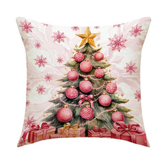 Linen Christmas Throw Pillow Cover, 18 × 18 in