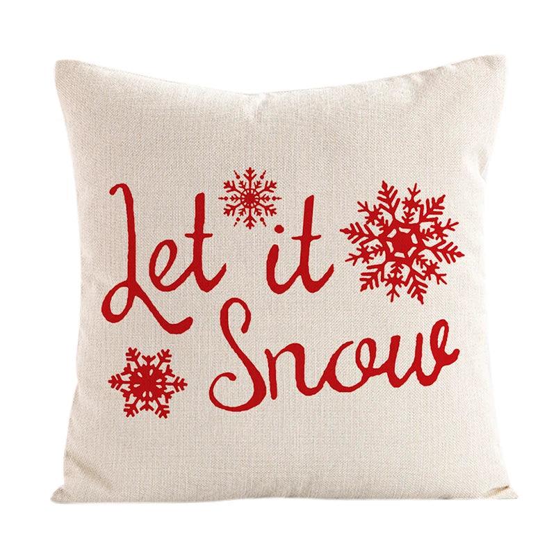 Linen Christmas Throw Pillow Cover, 18 × 18 in