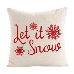 Linen Christmas Throw Pillow Cover, 18 × 18 in
