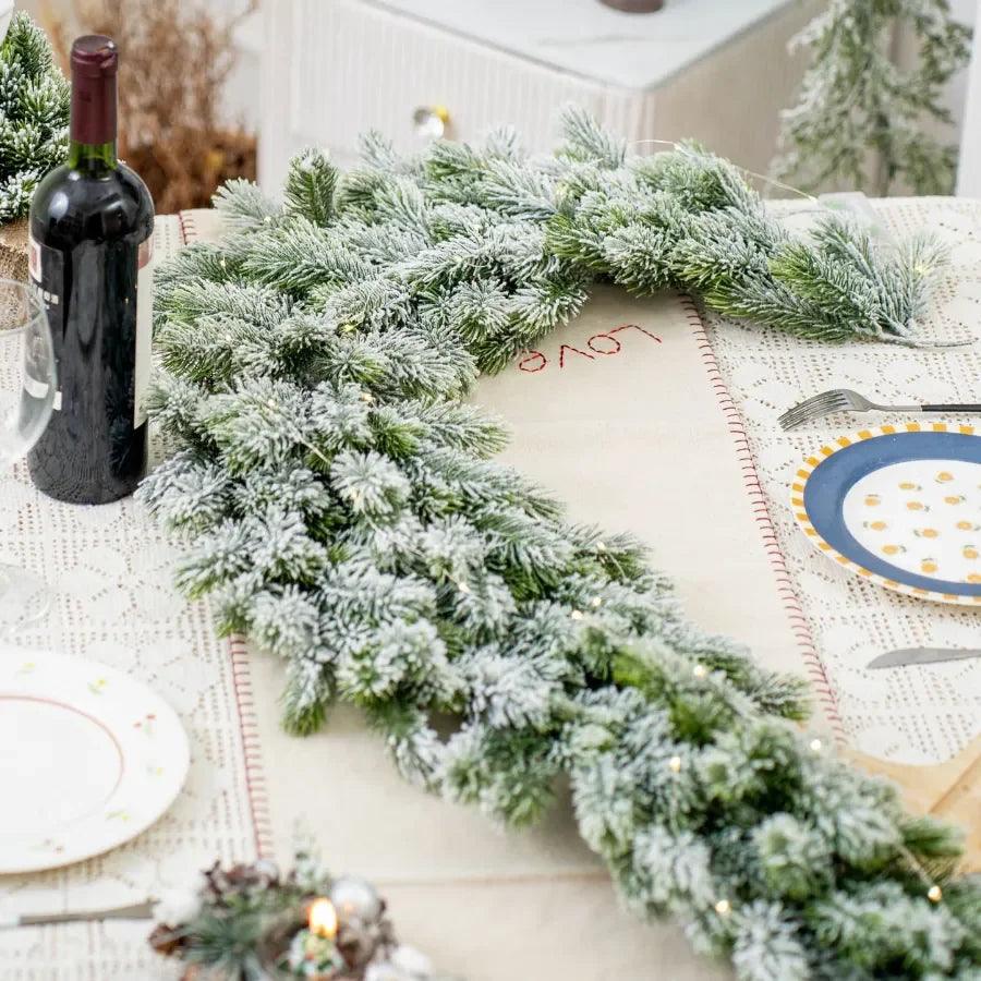 Christmas Pine Vine Garland with LED Decor