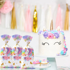 25/50/100pcs Unicorn Candy Packing Bags Gift Bag Unicorn Theme Birthday Party Decoration Kids Baby Shower Wedding Party Supplies