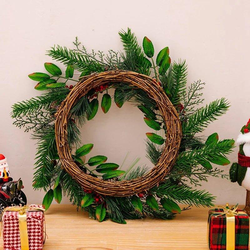 Artificial Green Leaf Christmas Wreath