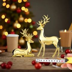 Elegant Resin Reindeer Statue Christmas Ornaments Plated Luxury Living Room Dining Table Decor Family Decor
