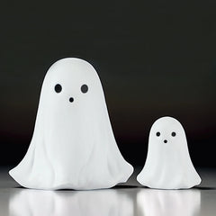 2 Pcs Halloween Decor Indoor-Ghost in Abs Resin Cloche-Cute Ghost for HomeTabletop Party Decor  Holiday Decorations outdoor