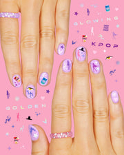 Kpop Nail Stickers - 4 sheet set
