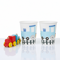 Steam Train Birthday Party Supplies Kit – Boys Train Party | Plates, Cups, Napkins | Party in a Box