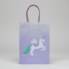 Unicorn Party Favor Bags (Set of 8) – Pastel Gift Bags for Girls Birthday, Baby Shower, Fairy, and Candyland-Themed Parties