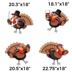 EAT HAM Thanksgiving Turkeys Themed Yard Card Set of 12