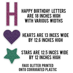 Happy Birthday Unicorn Themed Yard Card Letters and Decorations 21 piece set