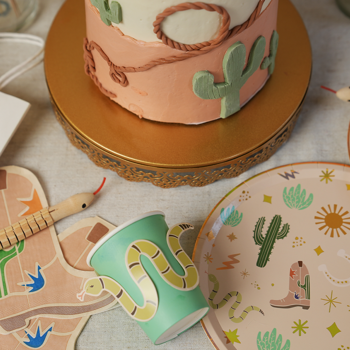 Western Boot Napkins – Cowboy Party Table Napkins (x 12)