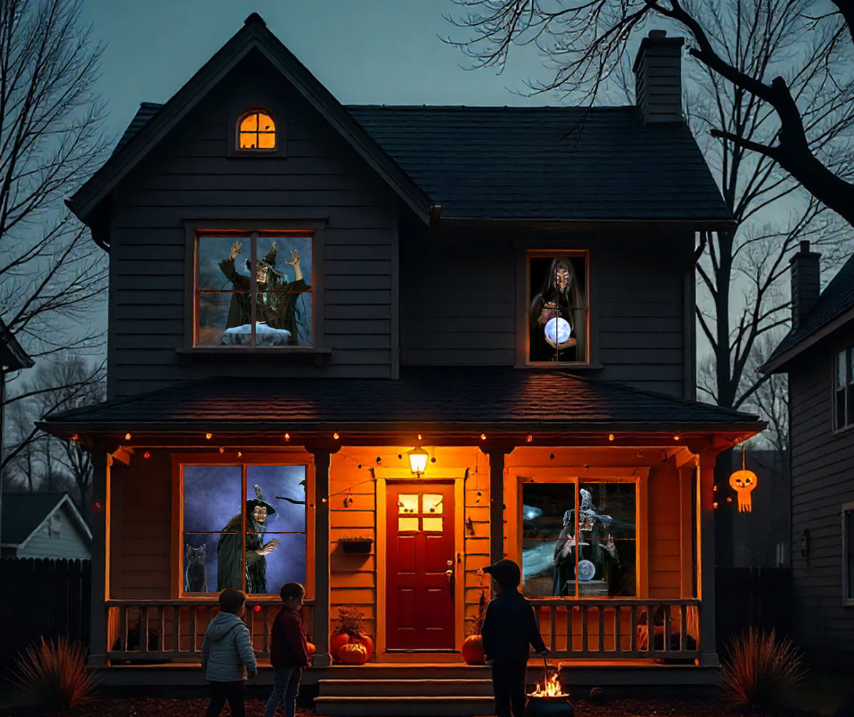 AtmosFX Halloween Digital Decoration USB - Witching Hour + 48" x 72" Projection Screen