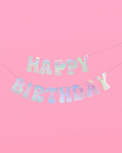 HBD Banner - iridescent foil banner