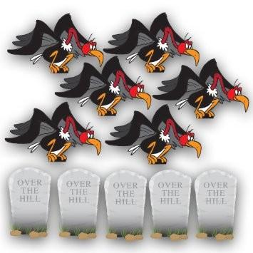 Over The Hill with Buzzards and Tombstones Birthday Yard Cards