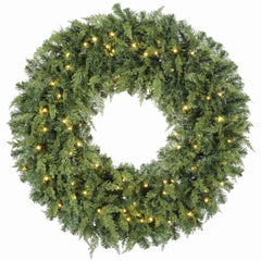 36-Inch Pre-Lit Crestwood Spruce Artificial Christmas Wreath with LED Lights - Green