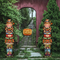 Turkey and Friends Set of 2 Walkway Greeters Outdoor by Jamie Mills-Price - Thanksgiving Halloween Decor - 8457805F-S2