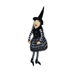 Halloween Sitting Witch Decor - Black