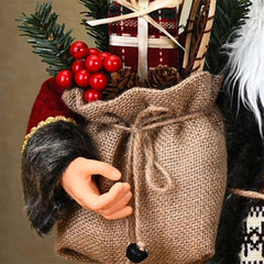 30 cm Rose Red Standing Santa Figure