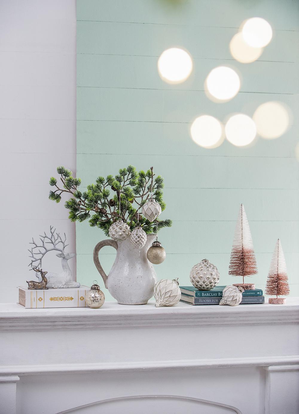 White Glass Christmas Ball Ornaments with Elegant Hanging Design - Set of 6