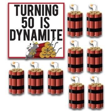 Turning 50 Is Dynamite Birthday Yard Card 10 pc set