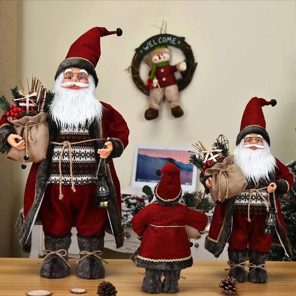 30 cm Rose Red Standing Santa Figure