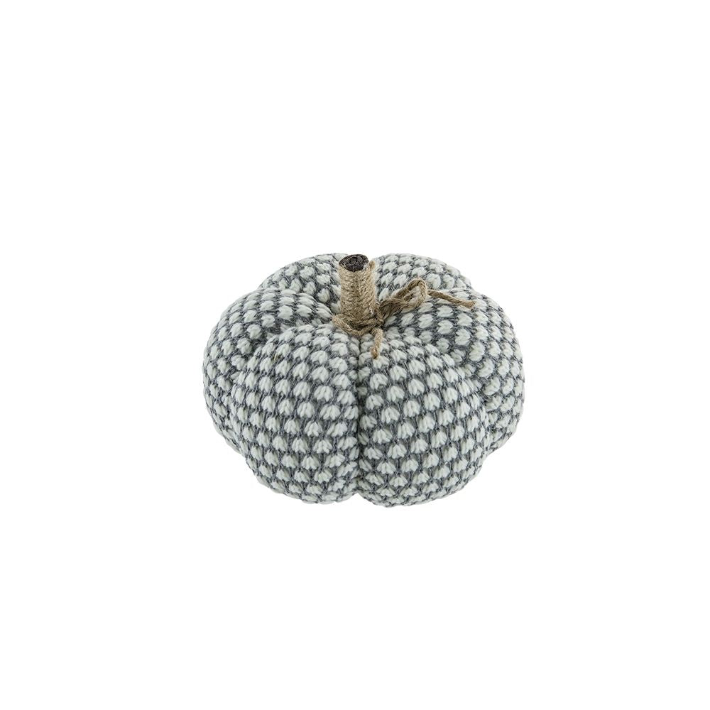 Knite Pumpkin Ornament Decor for Holiday Harvest – Gray or Dark Gray