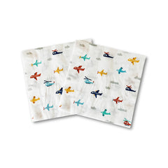 Airplane Party Lunch Napkins for Kids Birthday, 6.5 Inch (24 Pack)