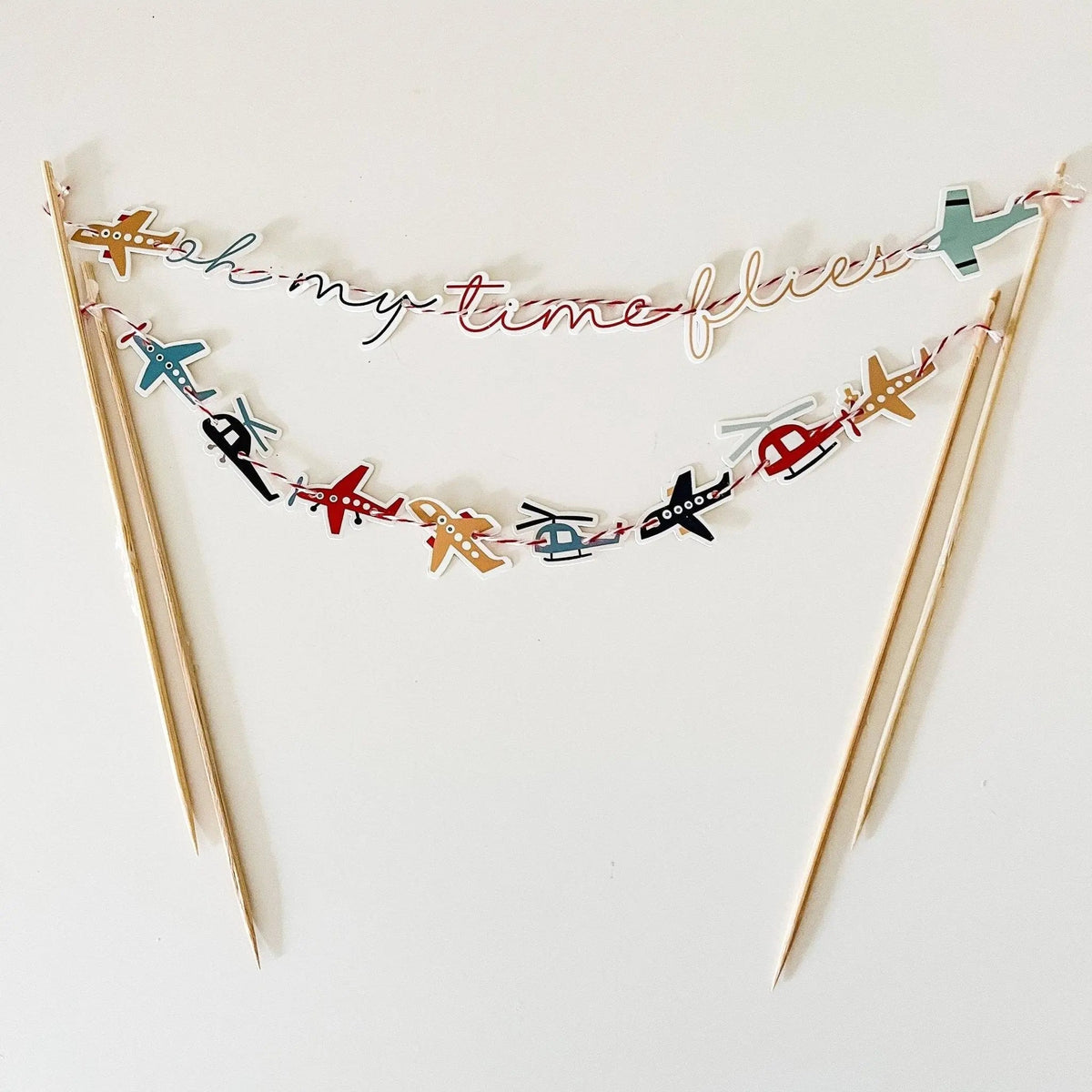 Airplane Cake Topper Banner for Kids Birthday Cake