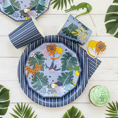 Tropical Animals Small Plates 7" (Set of 8) – Jungle Safari Birthday Party Supplies