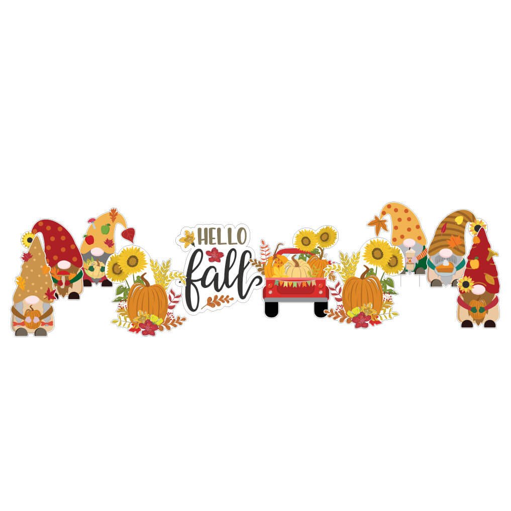 Autumn Gnomes Yard Card Decoration 10 piece set