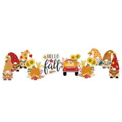Autumn Gnomes Yard Card Decoration 10 piece set