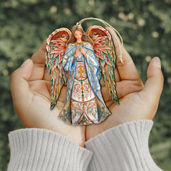 Elegant Angel of Hope Wooden Ornaments by G. DeBrekht Nativity Holiday Decor - 8611073