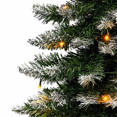 Pre-Lit Snow Flocked Pencil Christmas Tree Set - White (3-Pack)