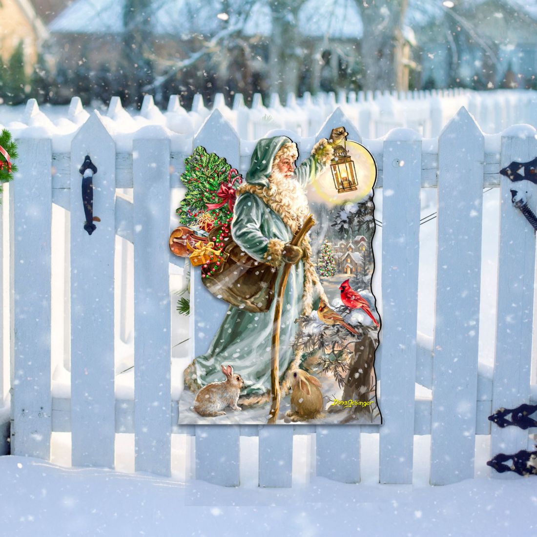Saint Nicholas Christmas Door Decor by D. Gelsinger - Christmas Santa Snowman Decor - 8461067H-DG