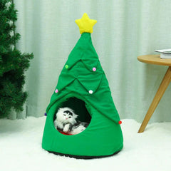 Christmas Tree & Reindeer Cozy Pet Cave