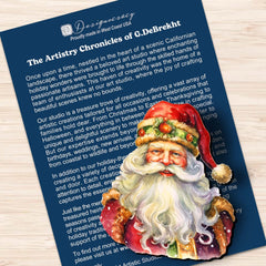 Jolly Santa Faces Clip-On Eco Wood Decorative Ornaments Set of 3 by G. Debrekht - Christmas Decor - 8091045C-S3