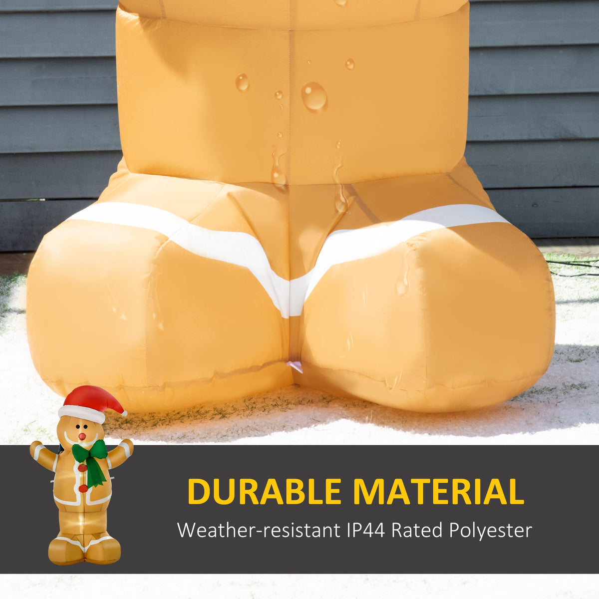 6ft Inflatable Gingerbread Man with LED Lights - Christmas Yard Decoration