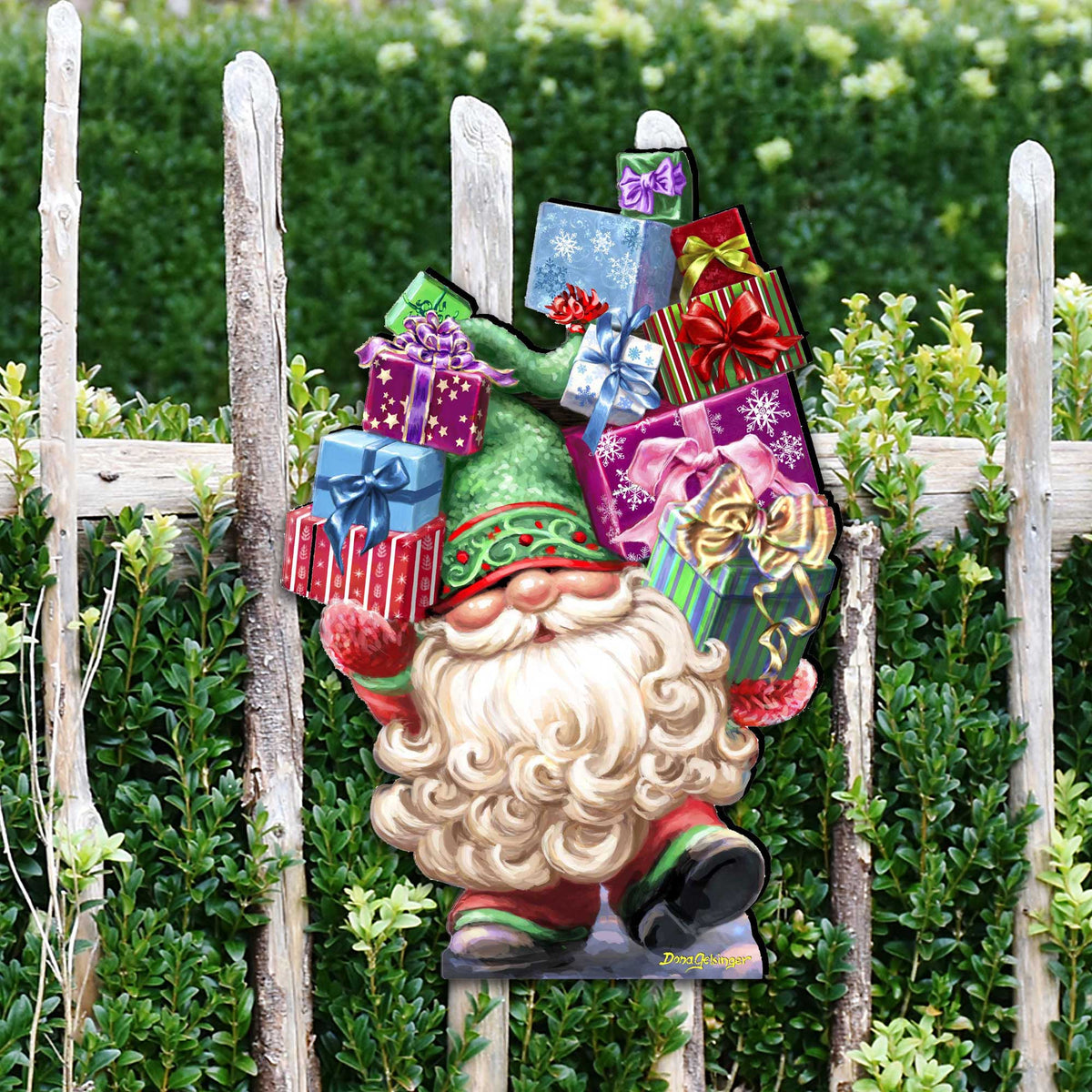 Gift Bag Gnome Wreath Easter Home Decor Large Ornament by D. Gelsinger - Christmas Decor - 8461054H-DG