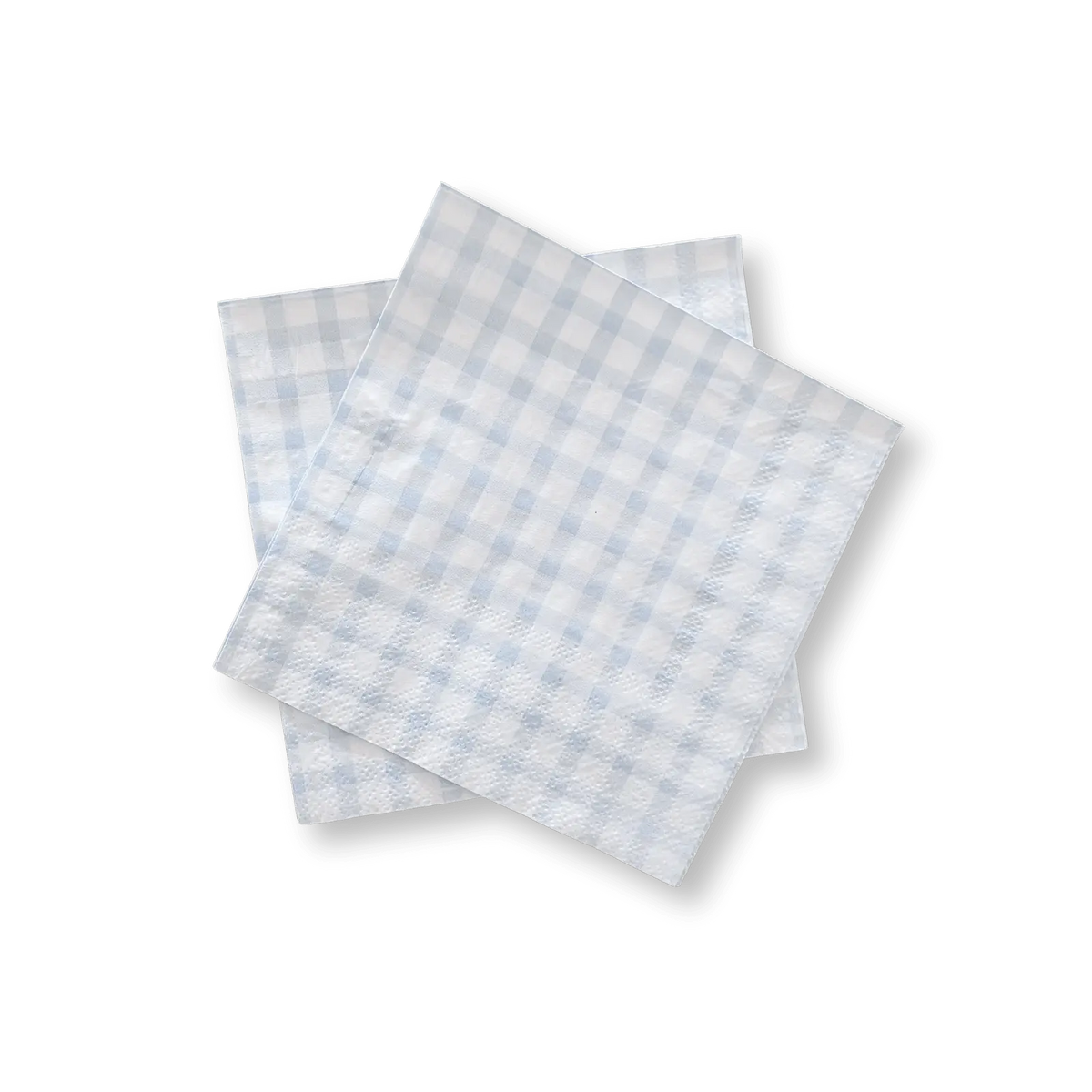 Baby Blue Small Gingham Cocktail Napkins (24pcs)