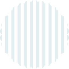 Baby Blue Striped Scalloped Dinner Plate, 16pcs
