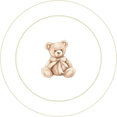 Baby Shower Pink Bear Dessert Plate, 16pcs