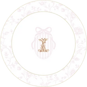 Baby Shower Pink Giraffe Scalloped Salad Plate, 16pcs