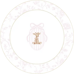 Baby Shower Pink Giraffe Scalloped Salad Plate, 16pcs