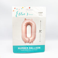 Blush Number Balloon | 32" Giant Pink Foil | Numbers 0-9