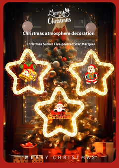 Battery-Powered LED Christmas Star Window Light